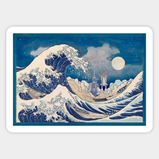 The Great Wave - Space Shuttle Night Sticker